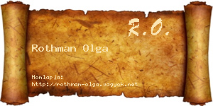 Rothman Olga névjegykártya